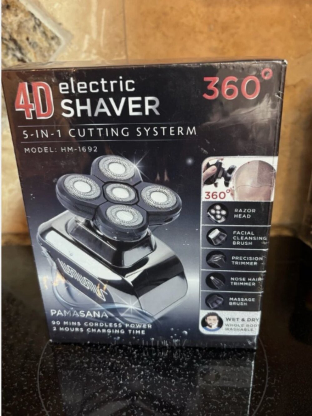 4D 5 in 1 Grooming Rechargeable Cordless Electric 360 Shaver For Head NEW